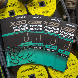 Matrix X3B Feeder Rigger Barbed Eyed Hooks